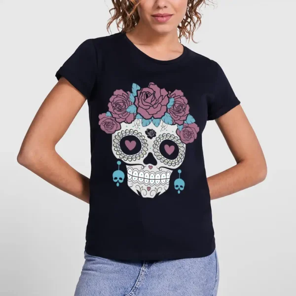 camiseta calavera mexicana chica